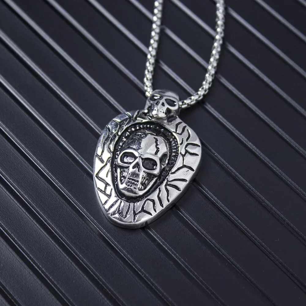 Retro Punk Gothic Skull Necklace for Men, BL55590012